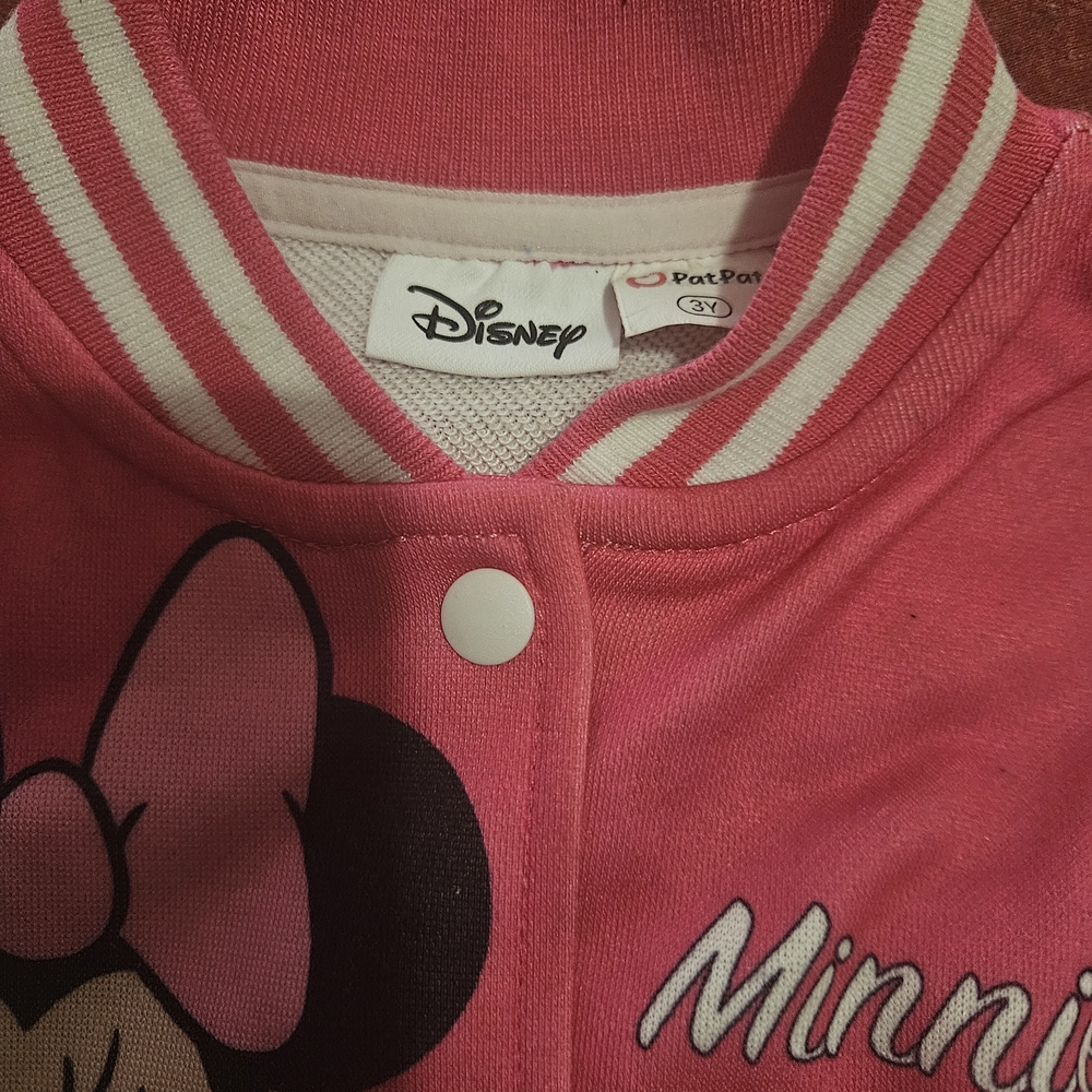Disney Girls Minnie Mouse Bomber Colorblock Varsity Lightweight jacket size 3Y - Picture 3 of 5